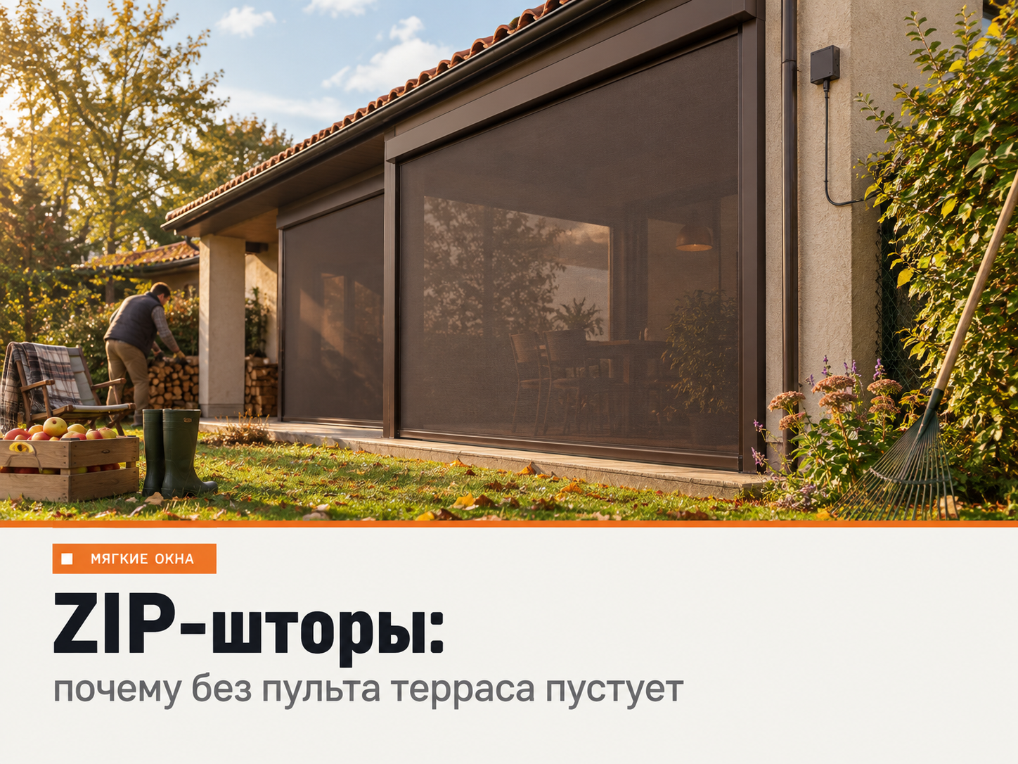 Электропривод и пульт в ZIP-шторах: зачем автоматика на террасе