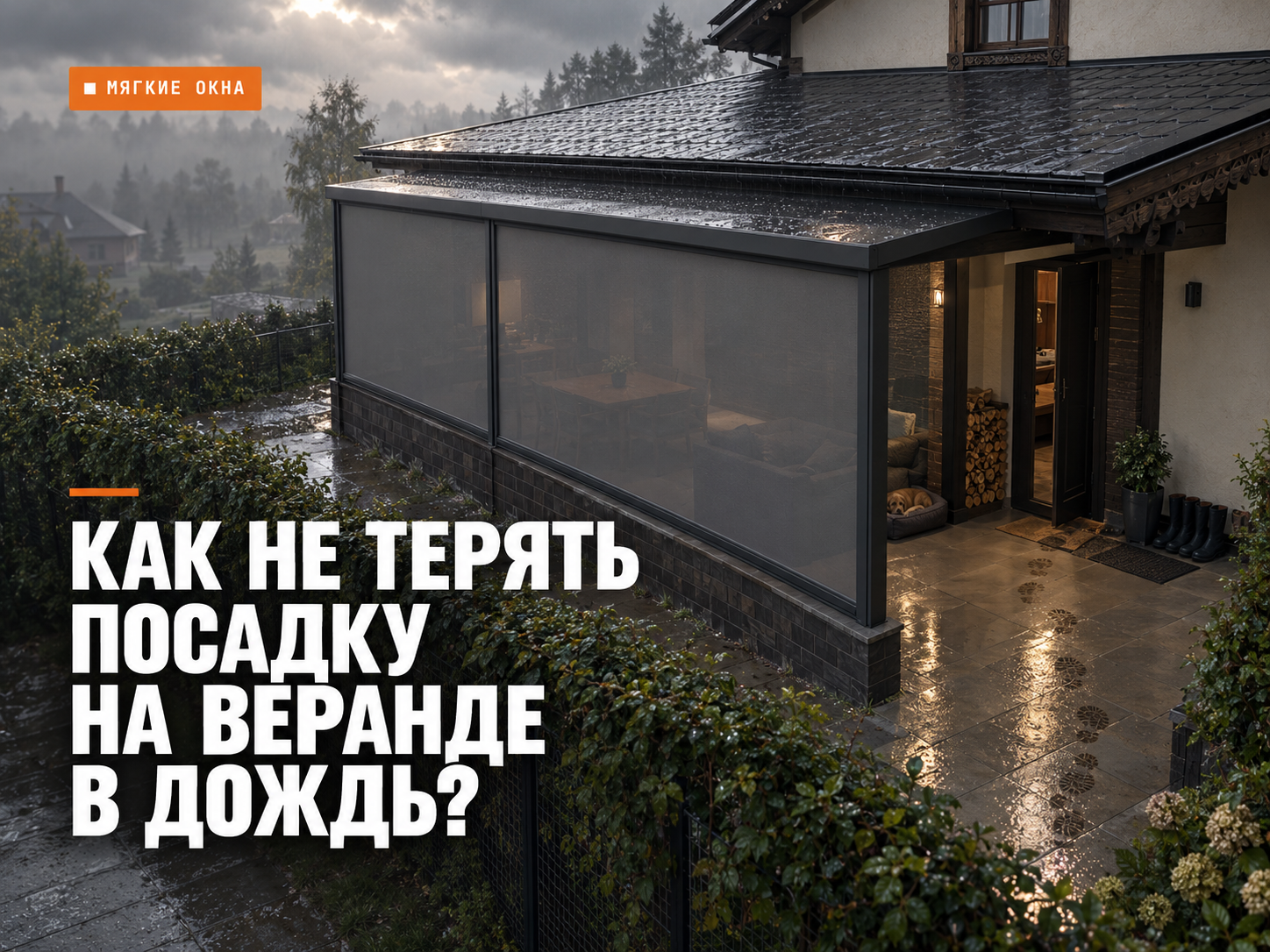 ZIP шторы для веранд и террас: как сохранить посадку в дождь