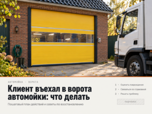ДТП на мойке с закрытыми ПВХ-воротами