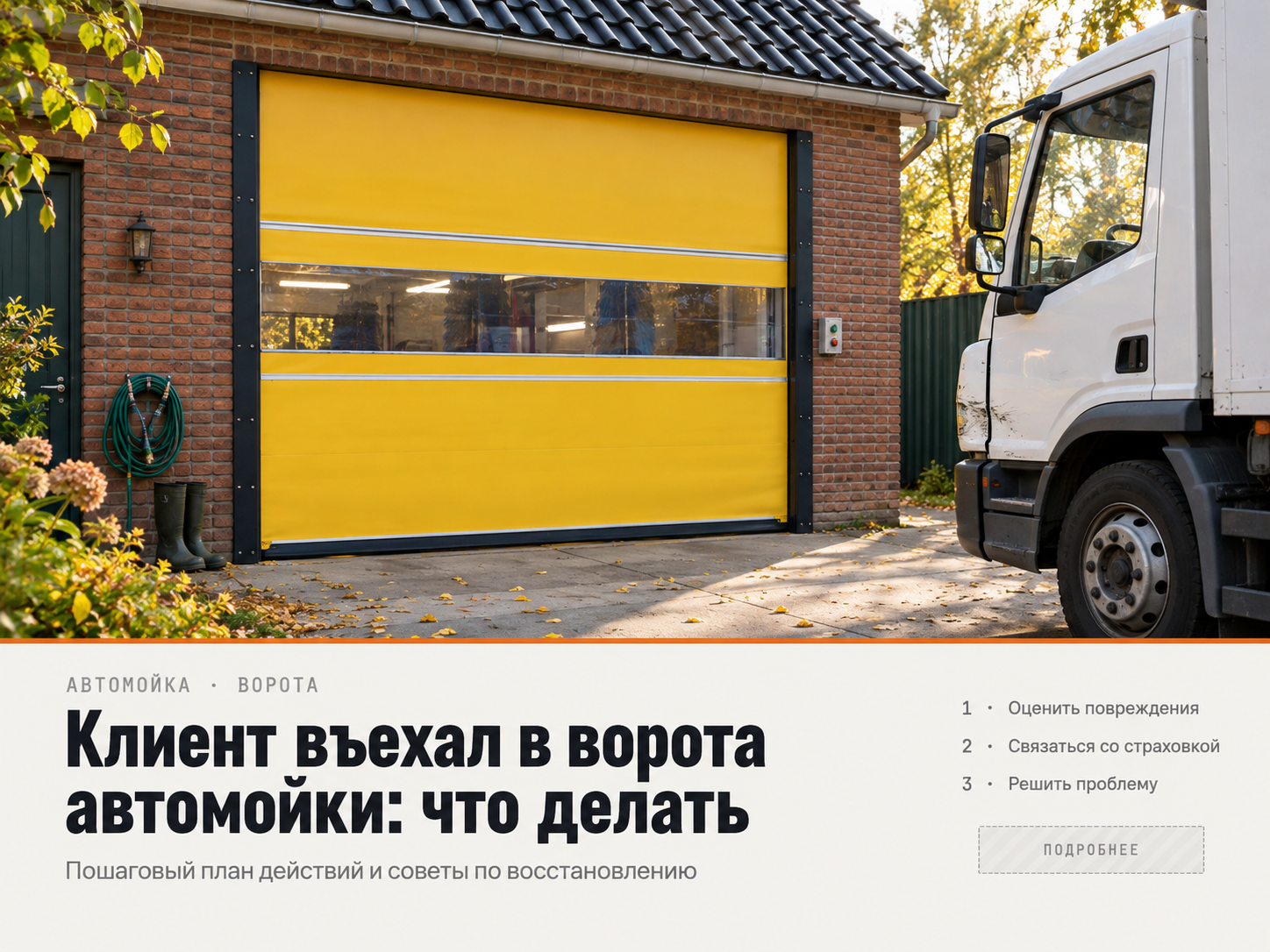 ДТП на мойке: как действовать, если клиент въехал в закрытые ПВХ-ворота