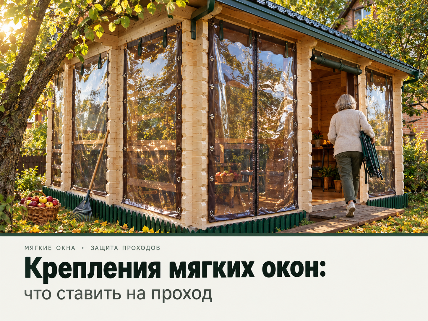 Крепление мягких окон на беседку: поворотные скобы, люверсы и замки