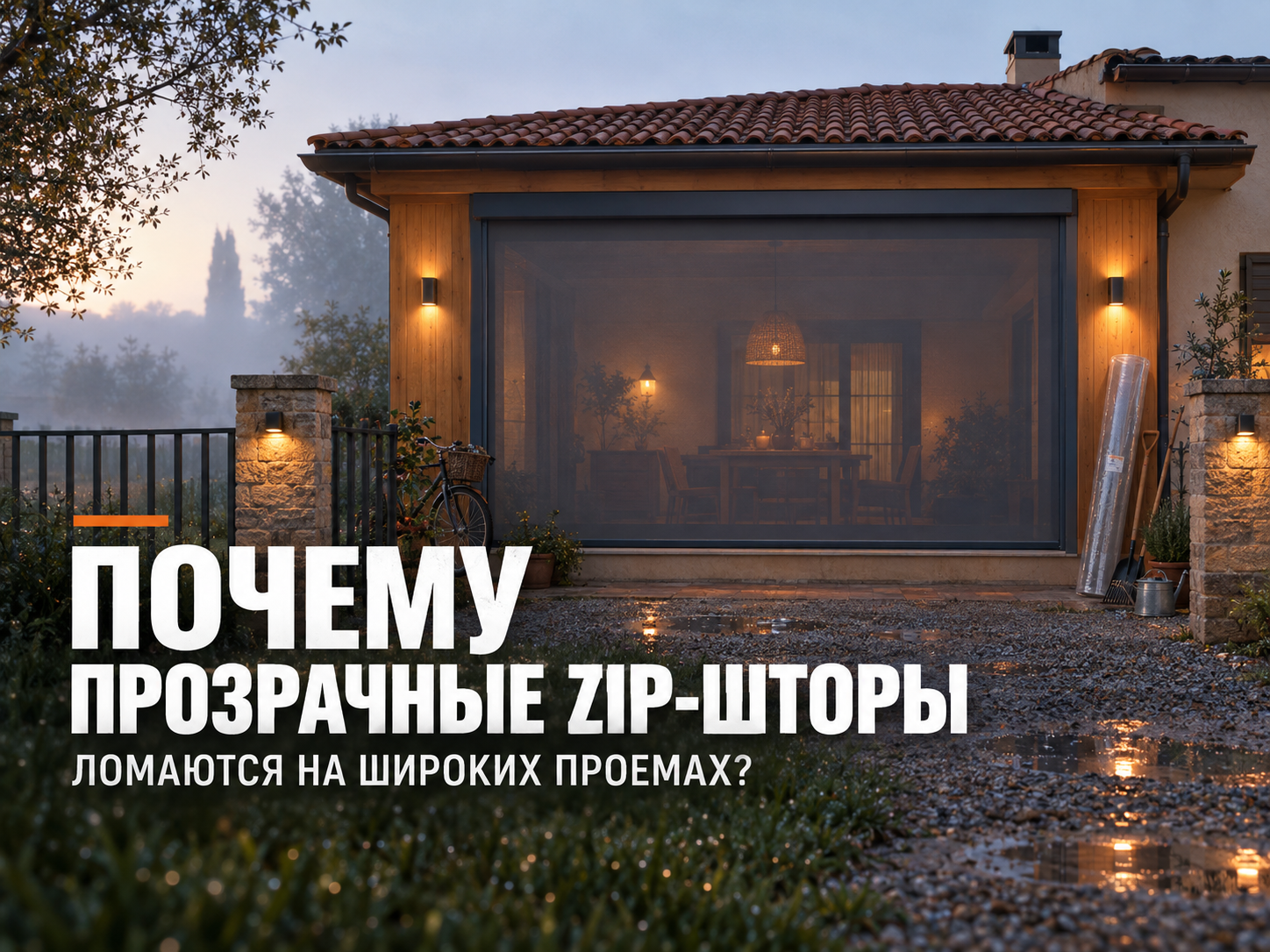 Прозрачная плёнка в ZIP-шторах: почему её не ставят на проёмы шире 3 метров