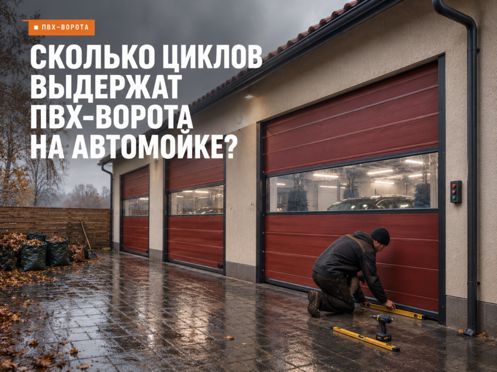 ПВХ-ворота на автомойке с высоким ресурсом открывания