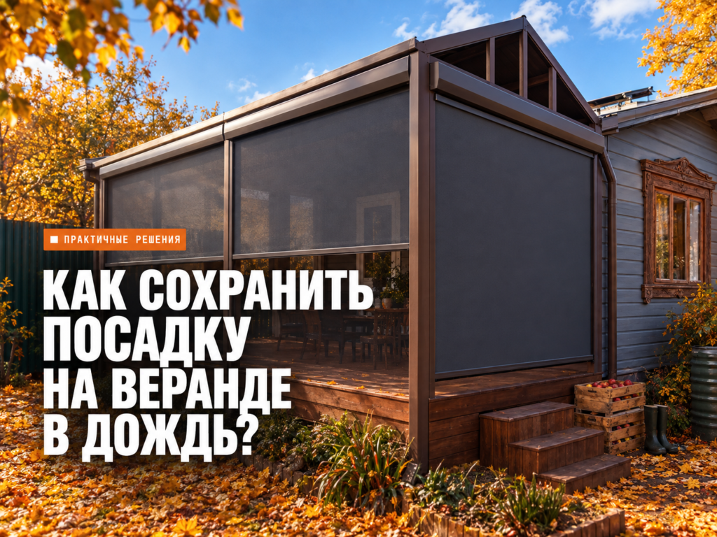 ZIP-шторы для защиты веранды от дождя в кафе