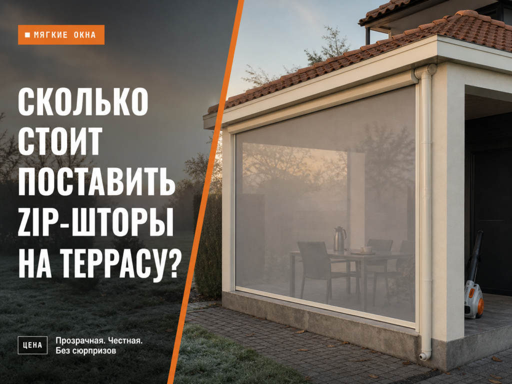 ZIP-шторы для террасы с указанием цены и монтажа